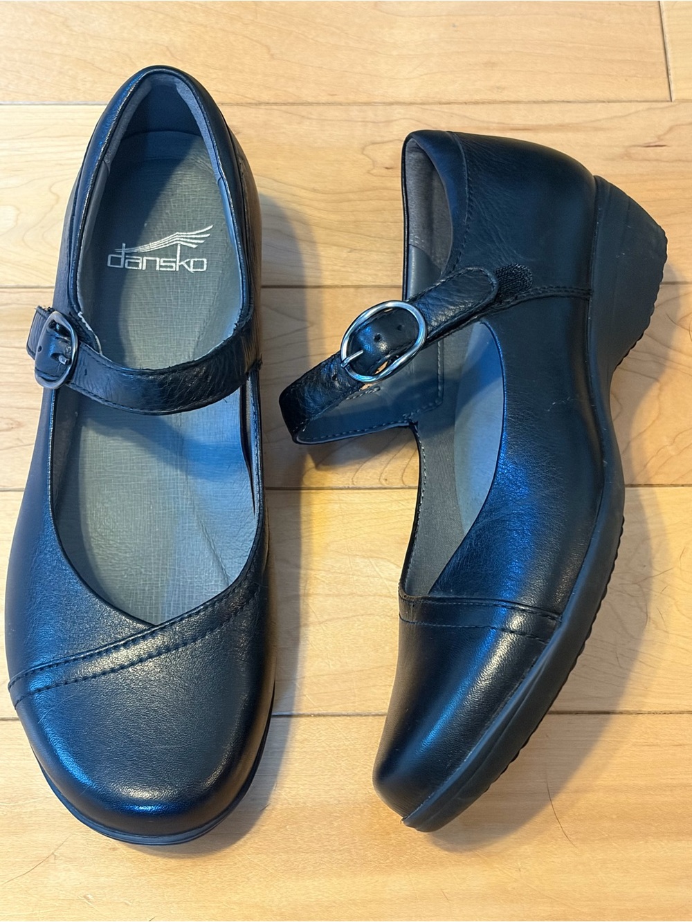 Dansko Fawna Black Leather Mary Jane Comfort Clogs size 36 - Picture 9 of 9